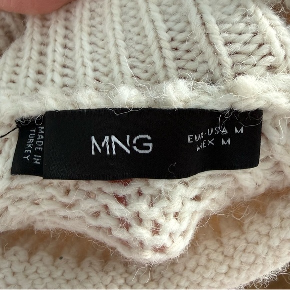 Mango Cream Cable Knit Turtleneck Sweater - Picture 6 of 11